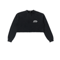 Juiceupp Snow Washed Raw Edge Cropped Sweatshirt