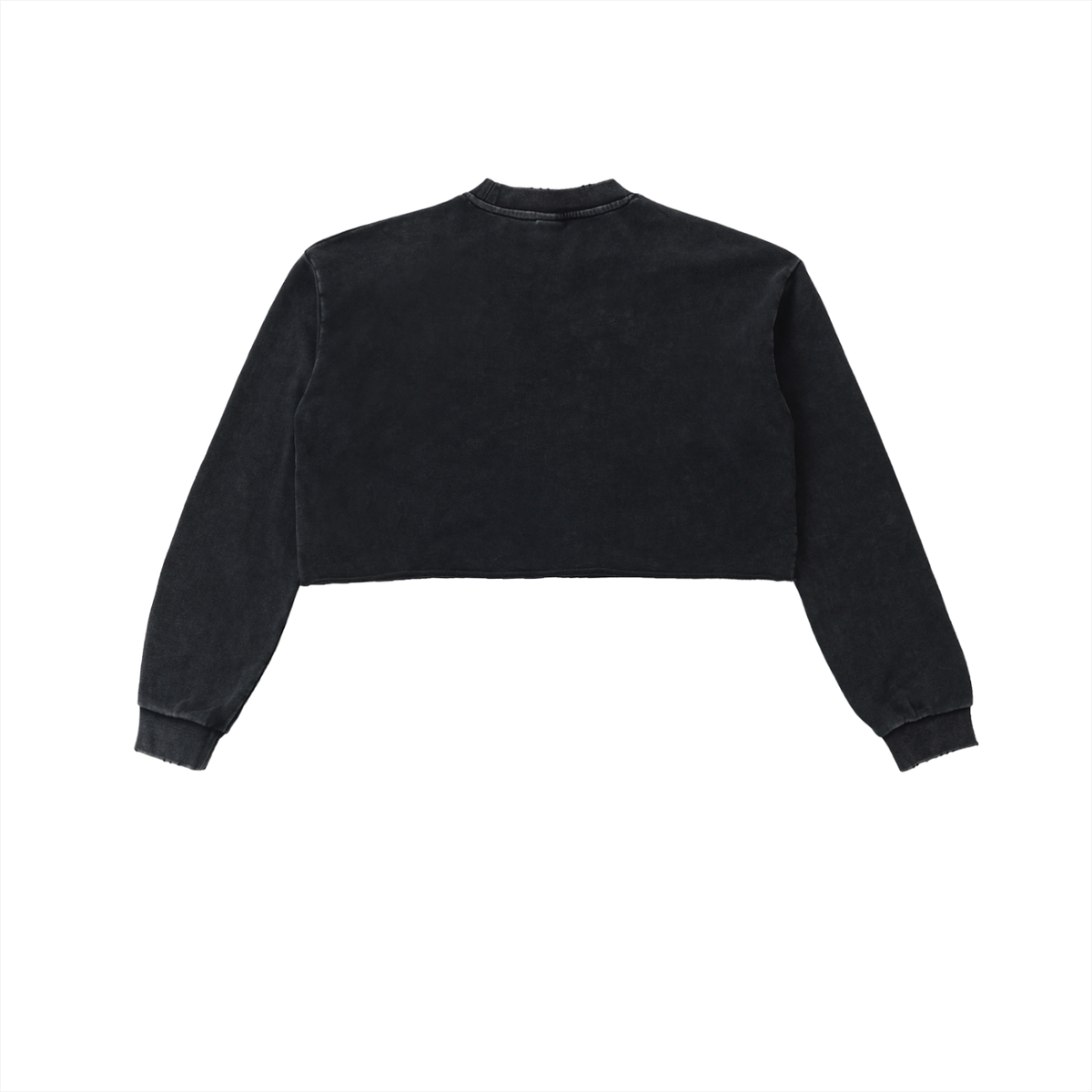 Juiceupp Snow Washed Raw Edge Cropped Sweatshirt